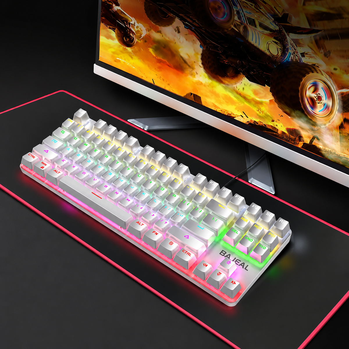 BAJEAL Wired Mechanical Keyboard TKL Wired RG