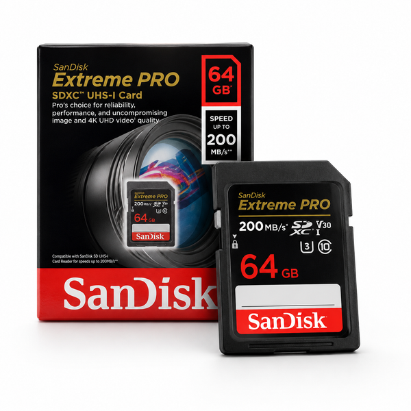 SanDisk Extreme PRO SDXC UHS-I 64GB Memory Card – 200MB/s