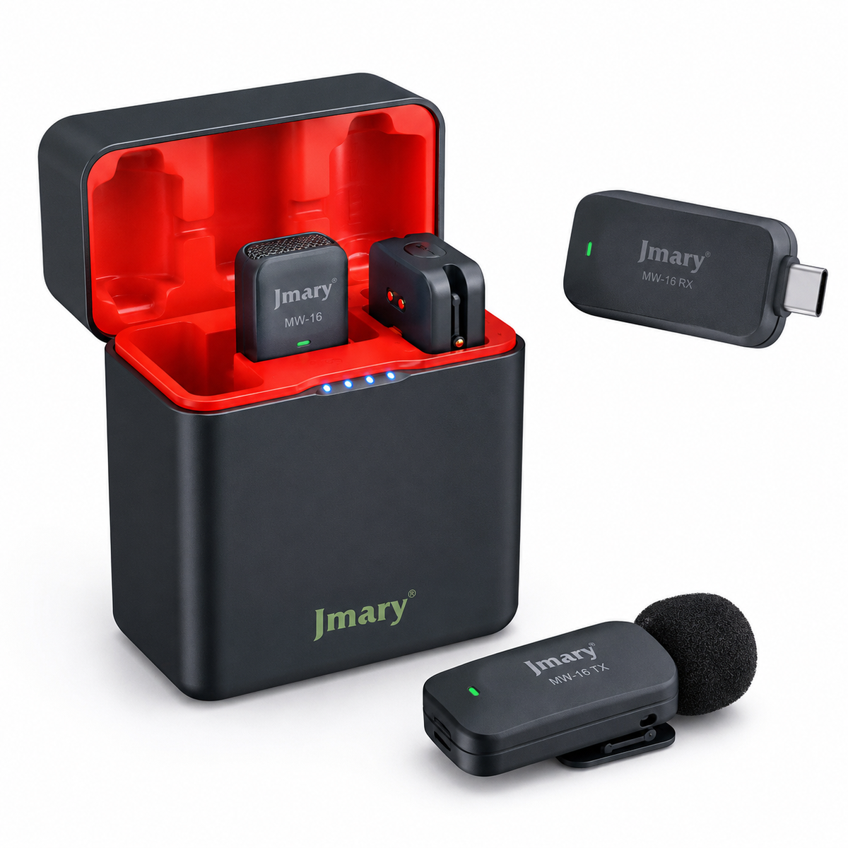 Jmary MW-16 Wireless Microphone – USB-C Lavalier Mic