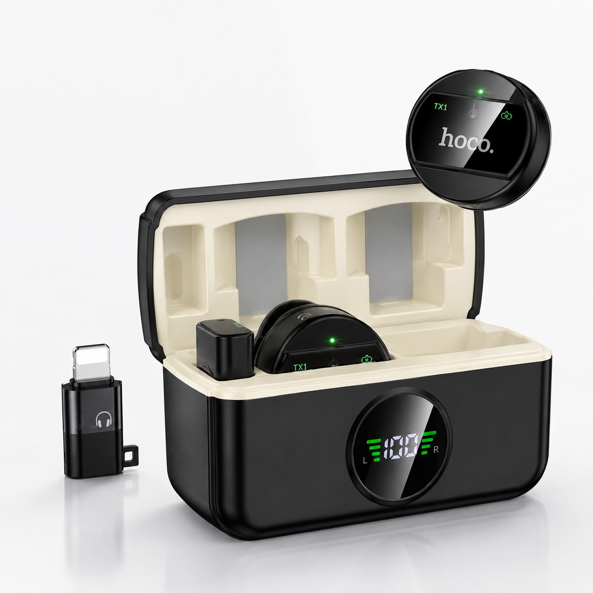 Hoco Wireless Dual Microphone Set – Type-C & Lightning