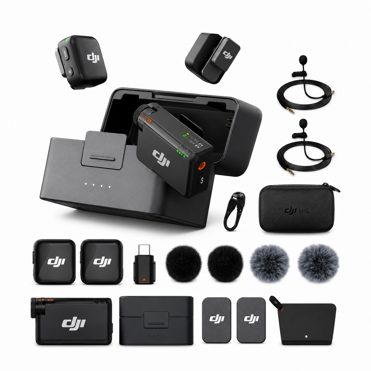 DJI Mic Mini Wireless Lavalier Microphone Kit (2 TX + 1 RX + Charging Case)