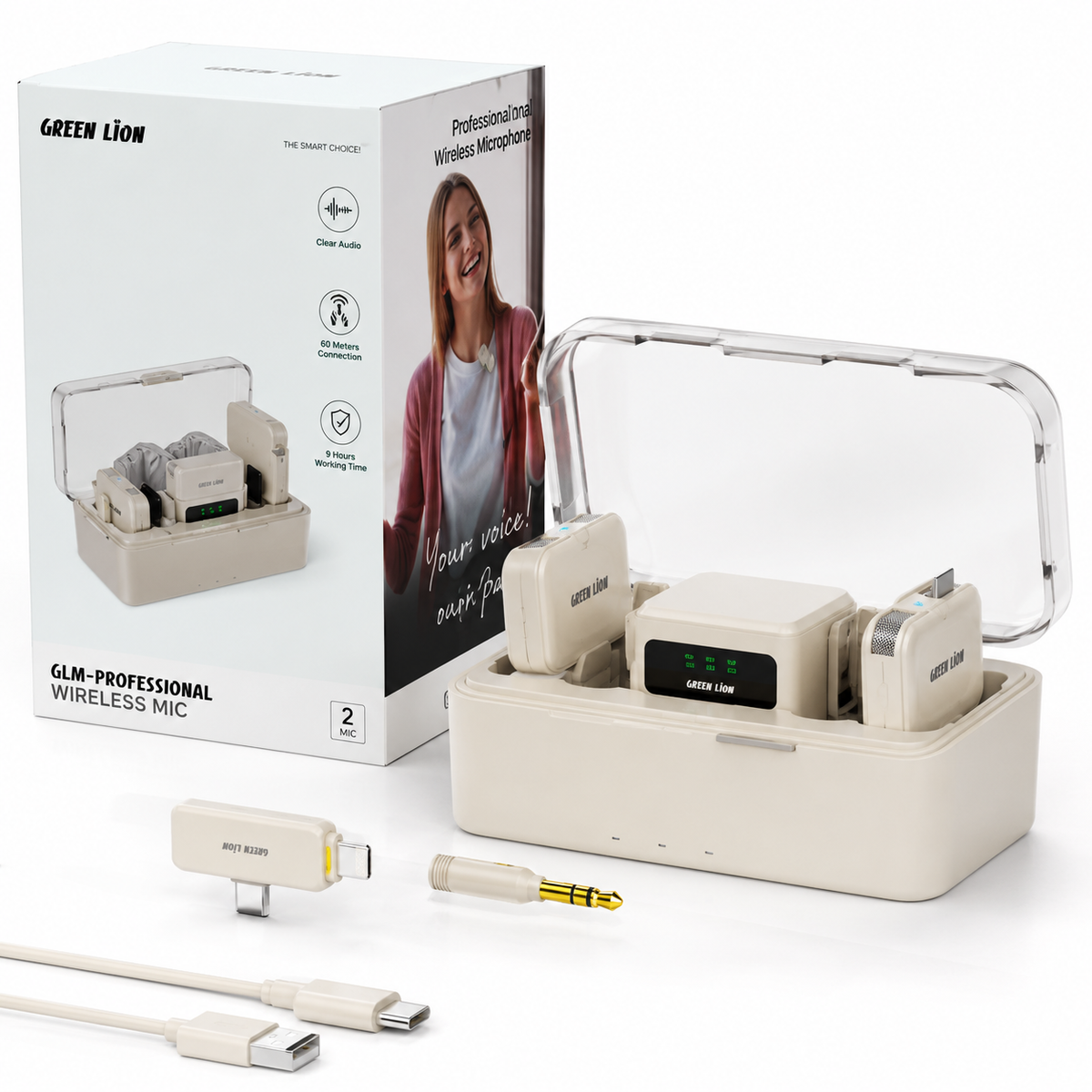Green Lion GLM Professional Wireless Microphone (Dual Mic Kit)