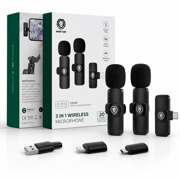 Green Lion 3-in-1 Wireless Microphones Kit