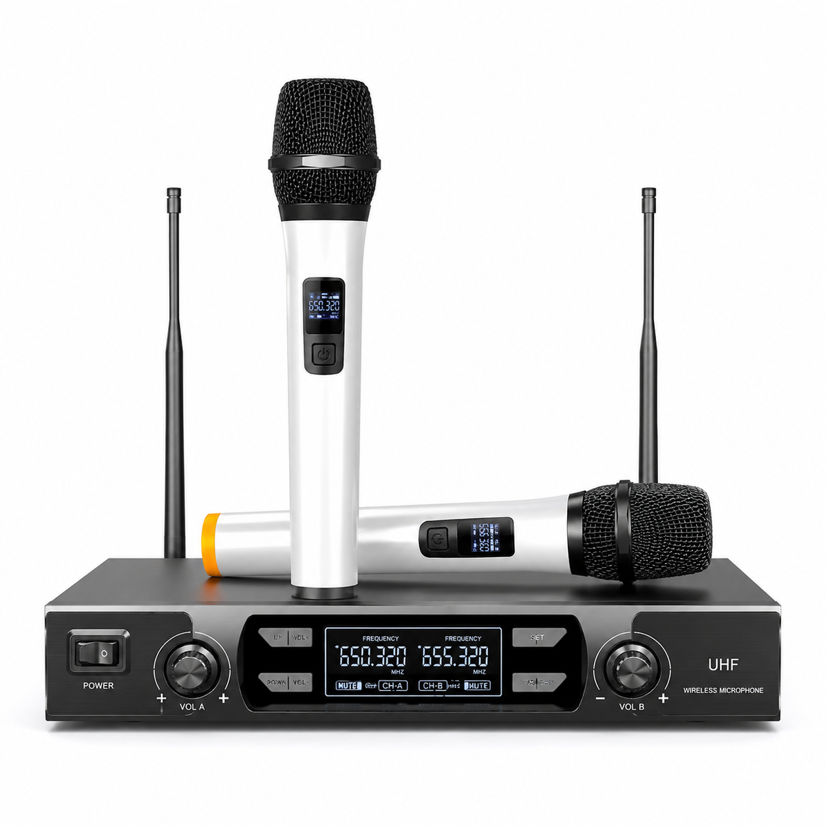 Professional Dual UHF Wireless Microphone System