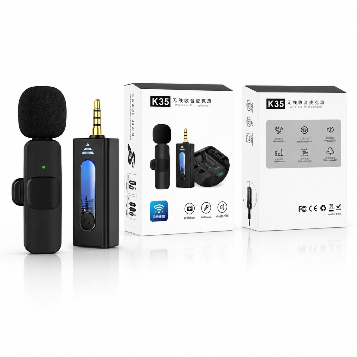 K35 Wireless Collar Microphone – Black