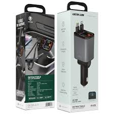 Green Lion Retractable 65W Car Charger - Grey