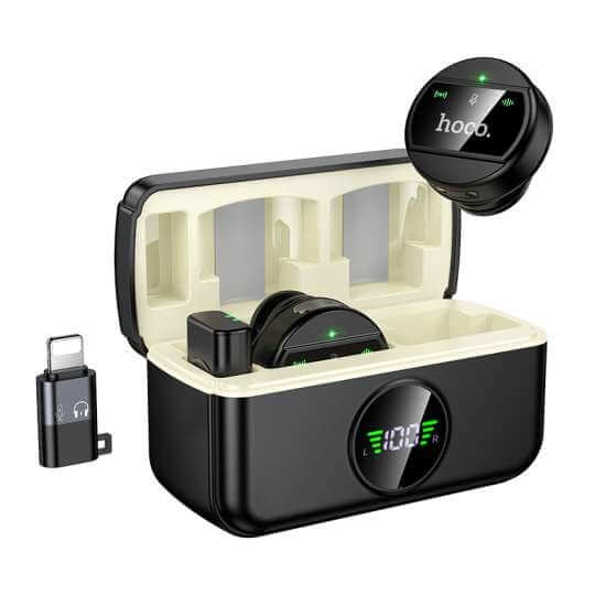 Hoco Wireless Dual Microphone Set – Type-C & Lightning
